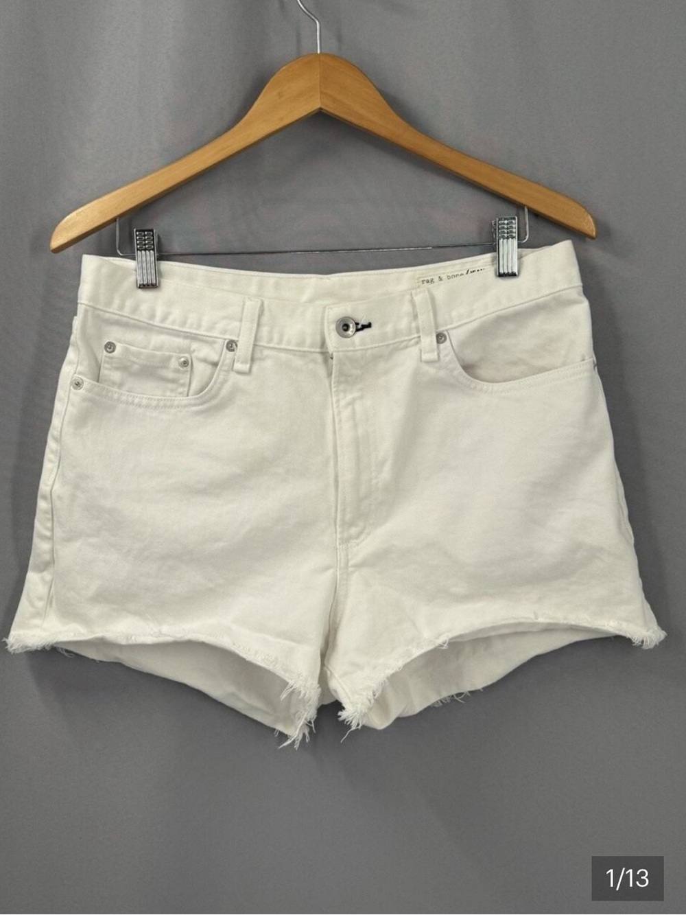 Rag and bone Women’s High-Rise White Denim Shorts size 31